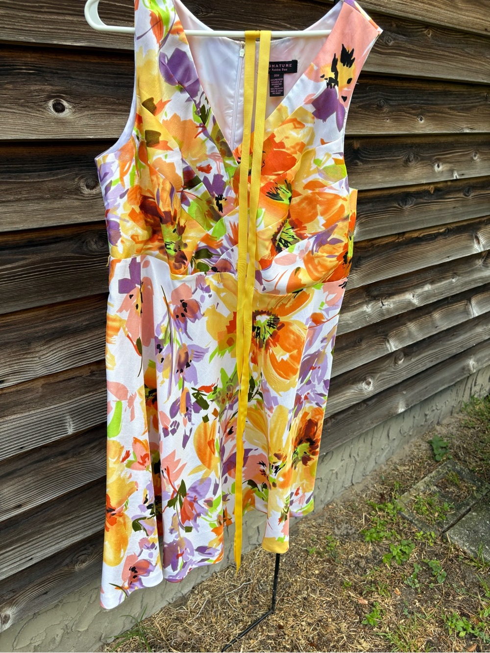 Robbie Bee Floral Sundress in Yellow, Orange, Purple, Green